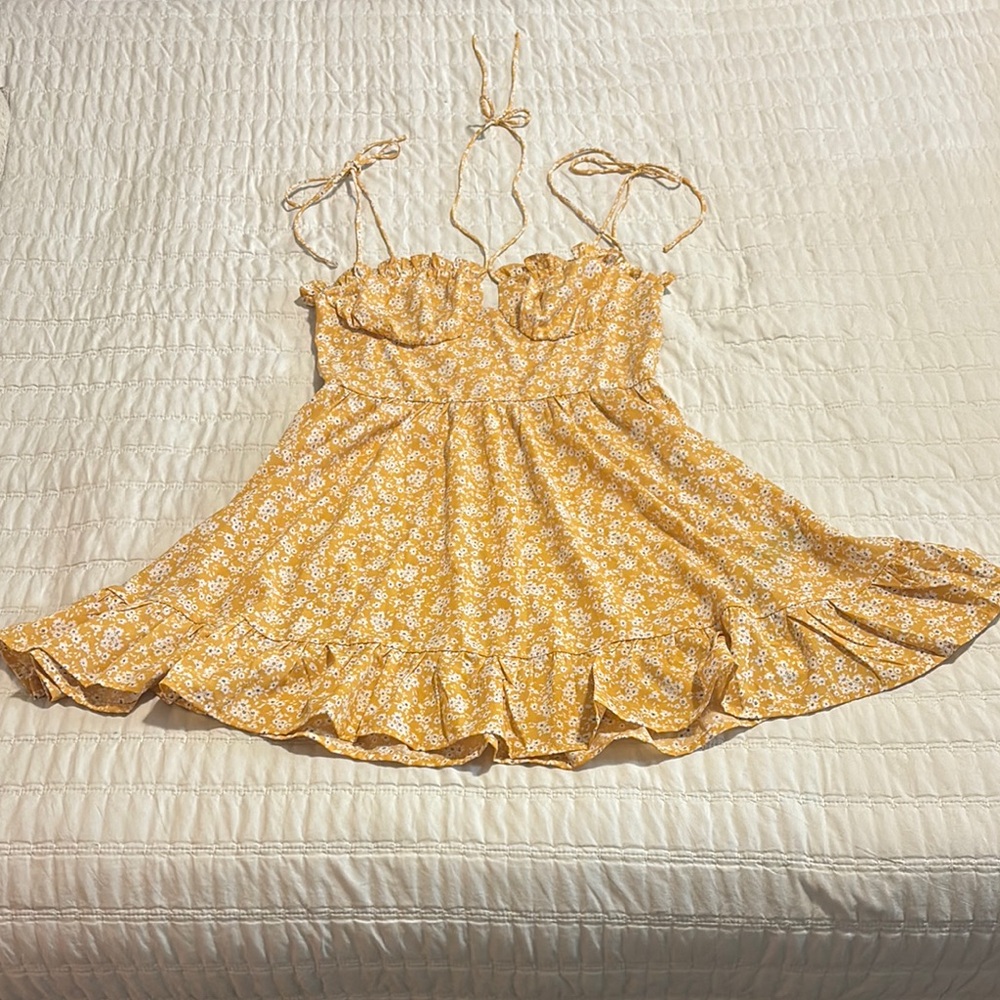 Cider Yellow Floral Dress